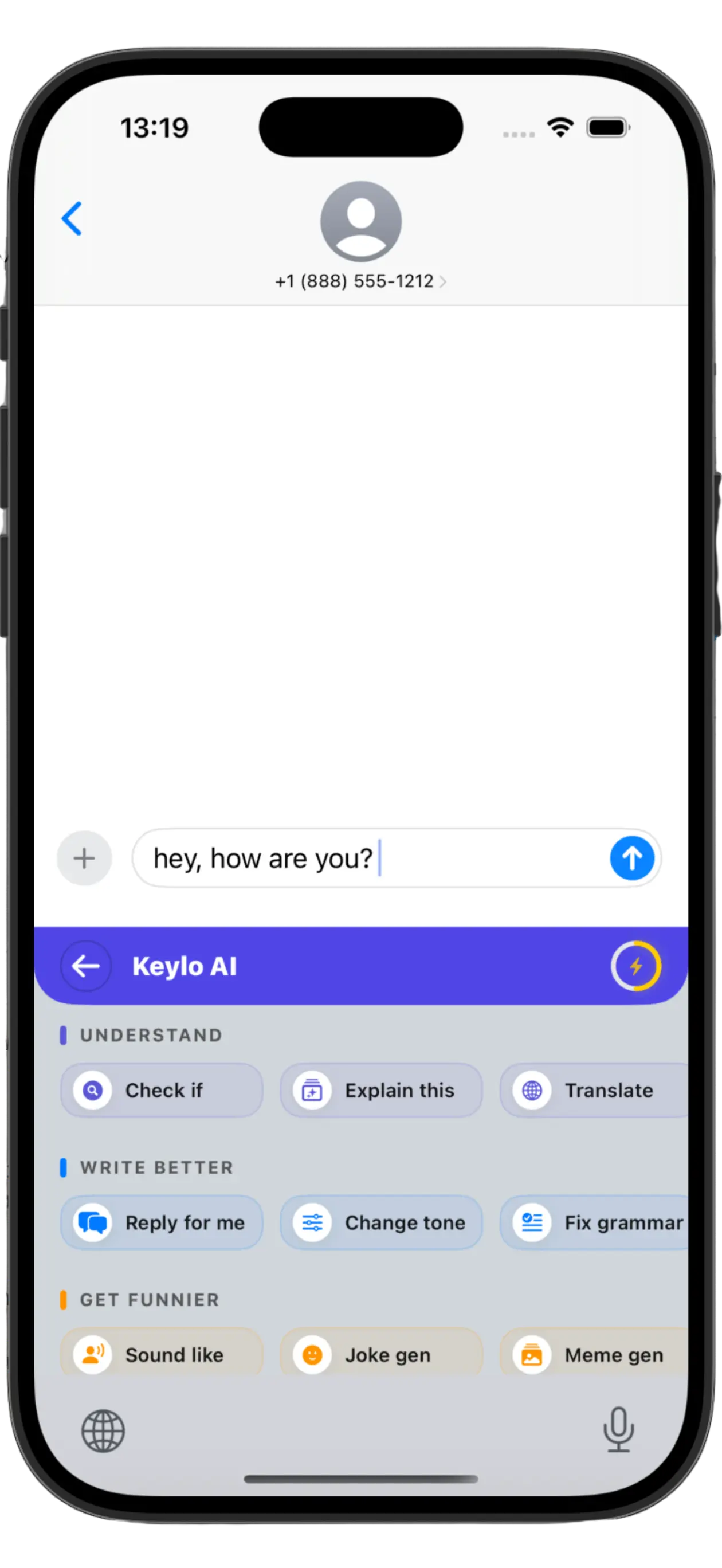 Keylo AI Keyboard in action
